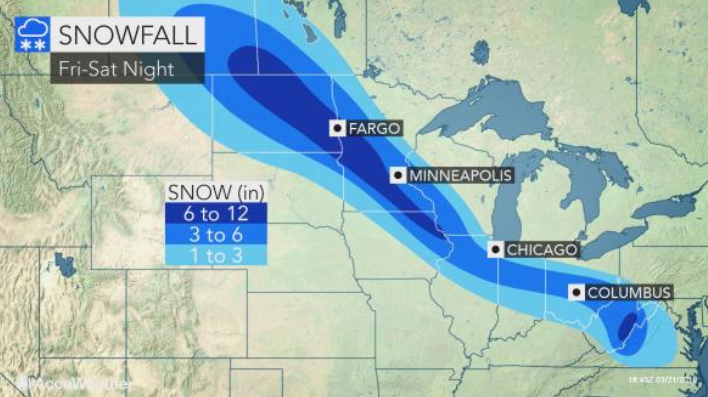 Winter Storm Watch issued for Friday-Saturday, including the Twin ...