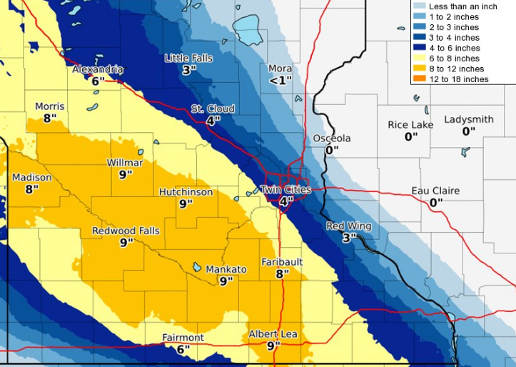 Storm strengthens, up to a FOOT of snow possible in the Twin Cities ...