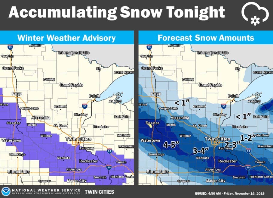 Winter weather advisory for southern Minnesota as accumulating snow ...