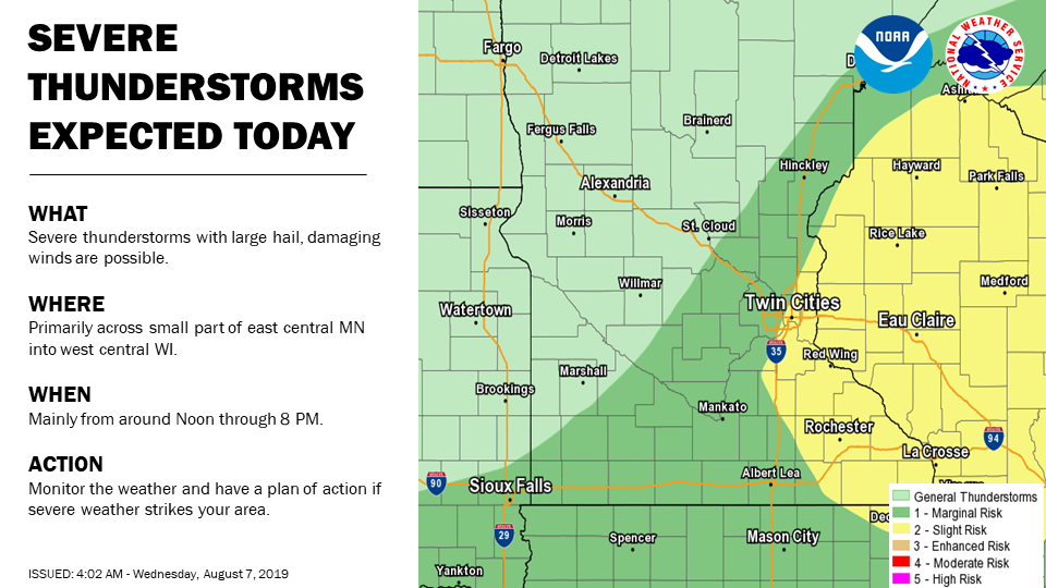 Twin Cities on the edge of where severe storms could develop Wednesday ...
