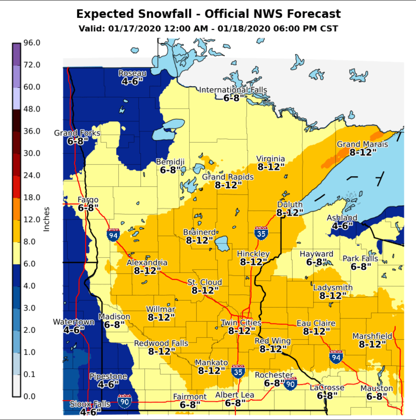 Winter storm watch: A foot of snow possible in the Twin Cities - Bring ...