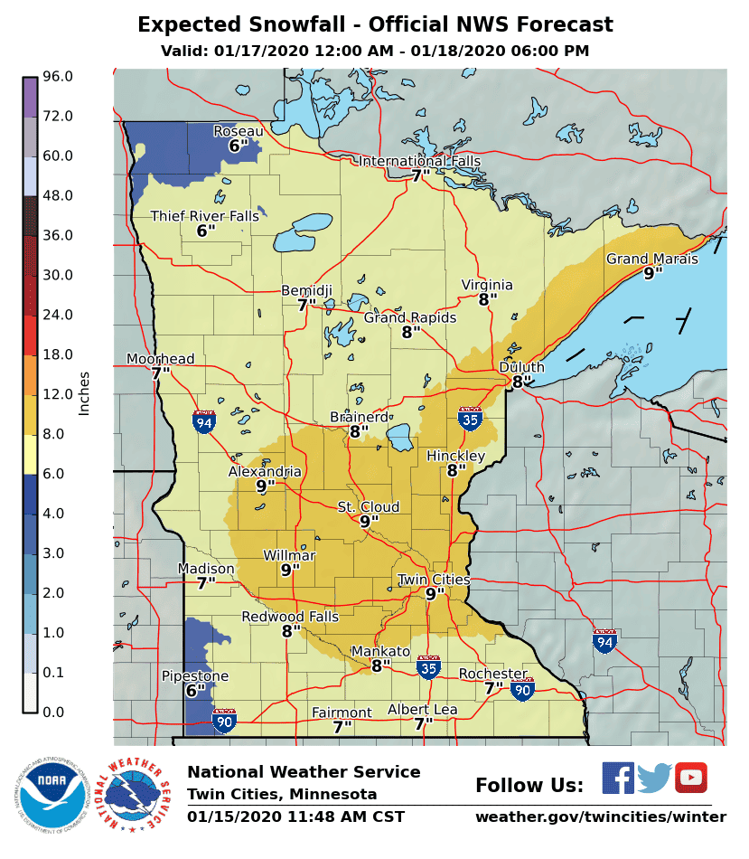 Winter storm watch: A foot of snow possible in the Twin Cities - Bring ...