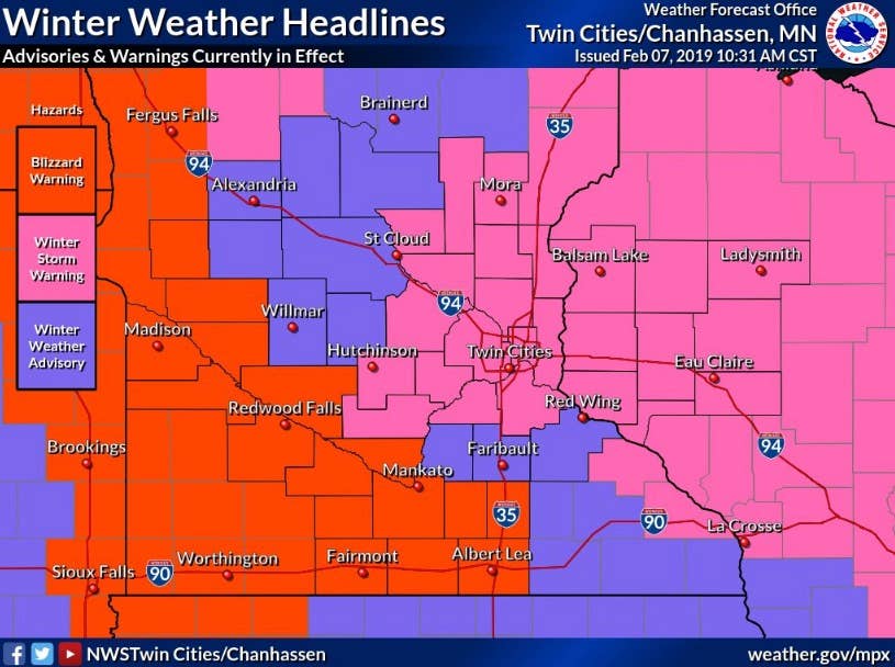 UPDATE: Twin Cities added to winter storm warning, snow totals expected ...