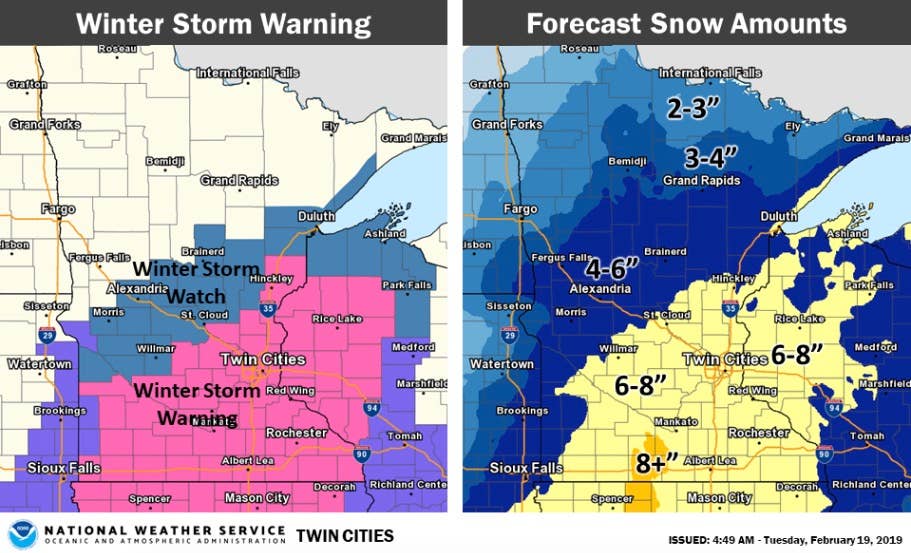 Winter storm warning includes entire Twin Cities metro area, Mankato ...