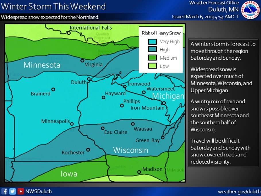 Major winter storm highly likely to impact Minnesota this weekend ...