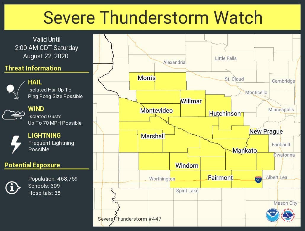 Update: Parts of Twin Cities now included in severe thunderstorm watch ...