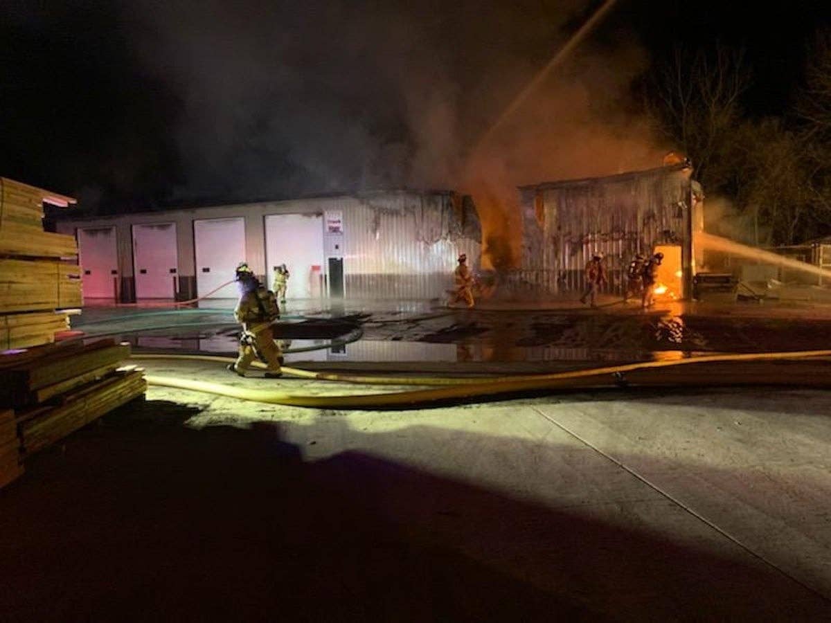 Photos: Fire destroys building, machinery at lumber company in Jordan ...