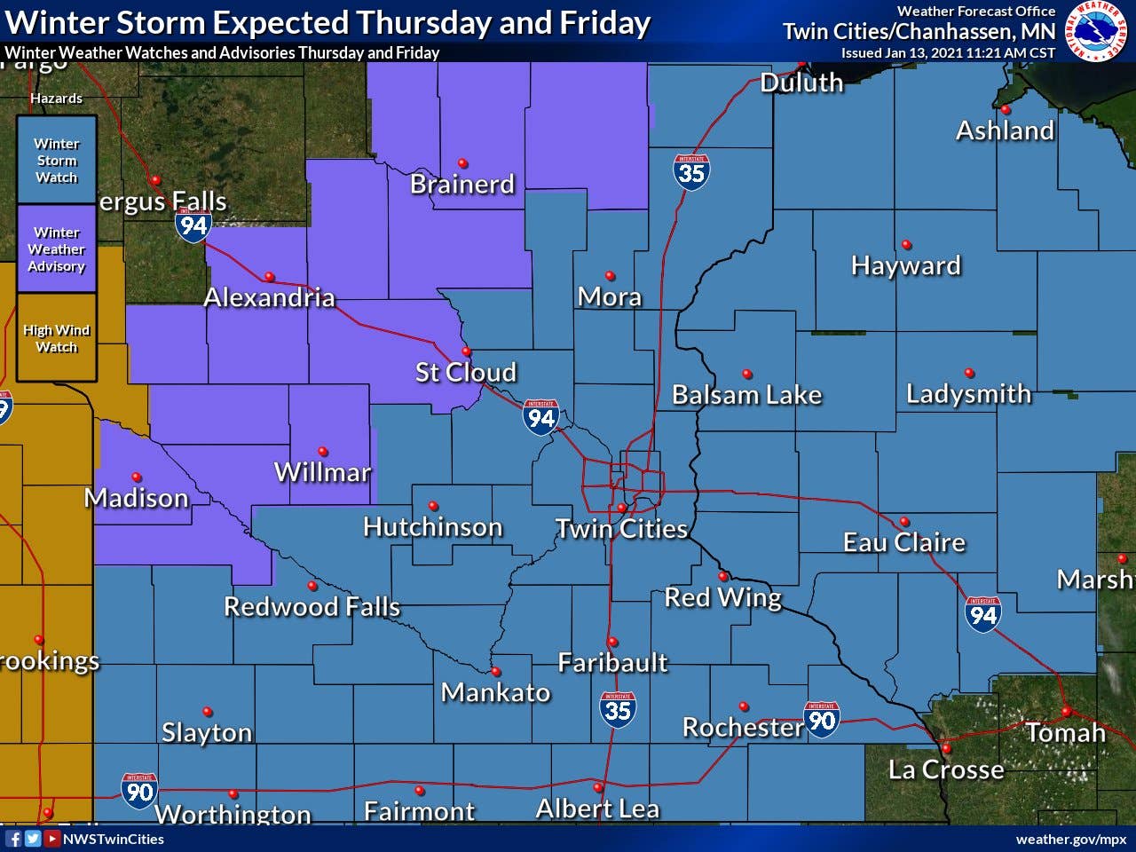 Winter storm watch: Heaviest snow forecast to impact Twin Cities ...