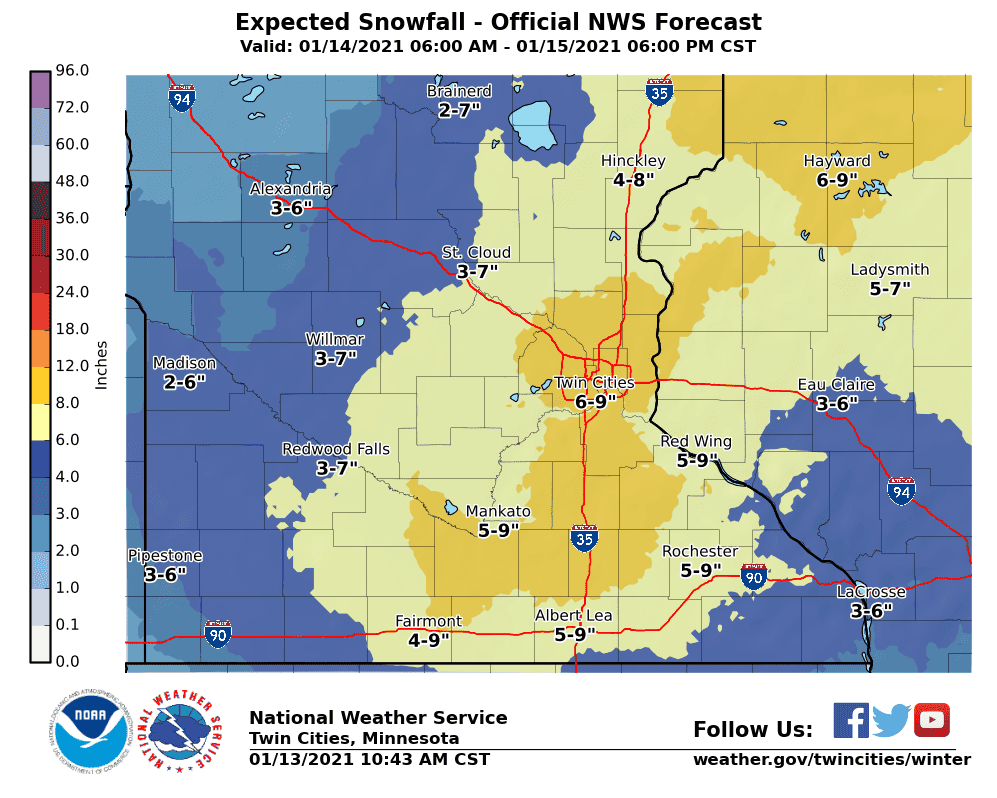 Winter storm watch: Heaviest snow forecast to impact Twin Cities ...