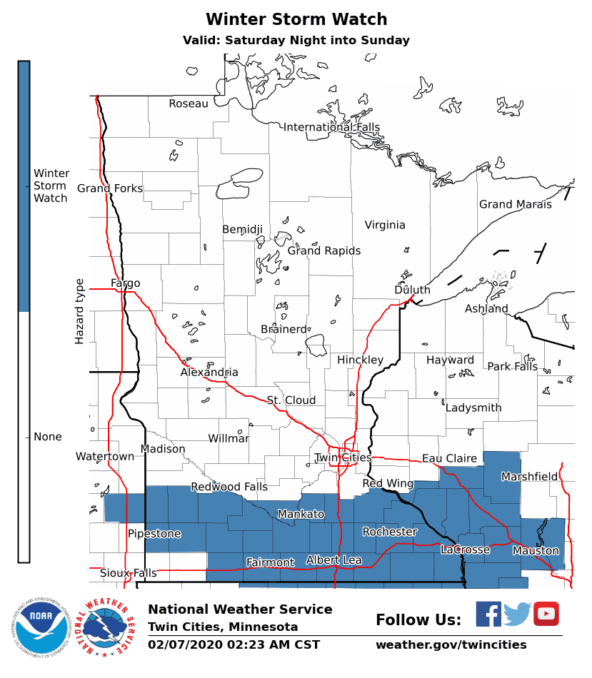 Winter storm watch issued ahead of weekend snow in Minnesota - Bring Me ...