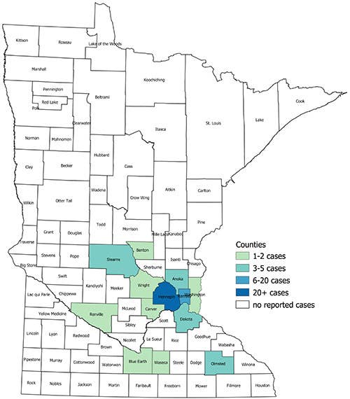Minnesota's confirmed coronavirus cases rise to 54 - Bring Me The News