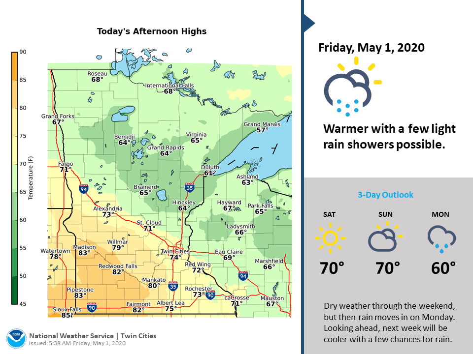 Forecast: Temps soar into the 70s and 80s in southern Minnesota on ...