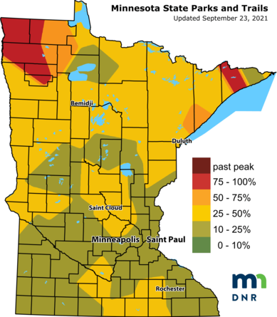 Dnr Fall Color Map Trees are nearing their fall color peak in some areas of Minnesota ...