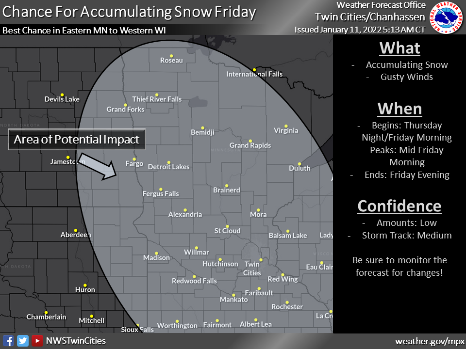 Accumulating snow 'looks likely' Friday in Minnesota - Bring Me The News