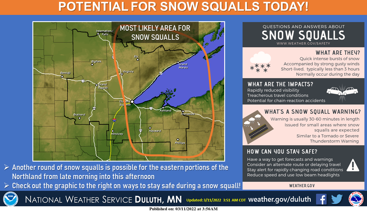 Snow squalls possible Friday; accumulations Monday in Minnesota ...