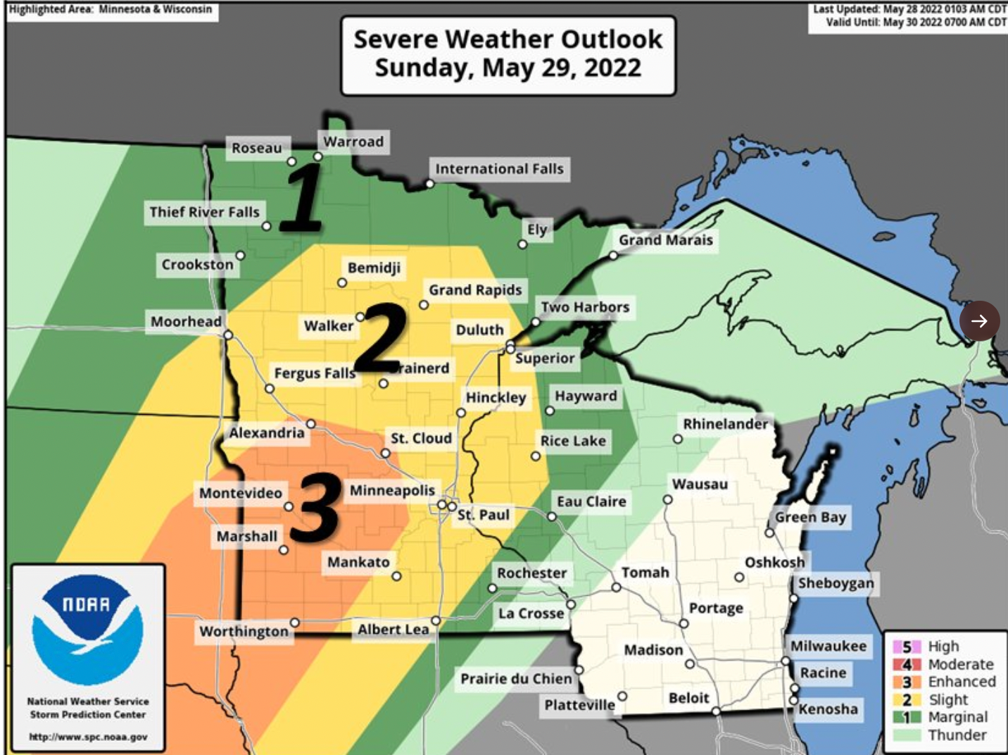 Tornadoes, large hail, damaging wind possible in Sunday/Monday storms ...
