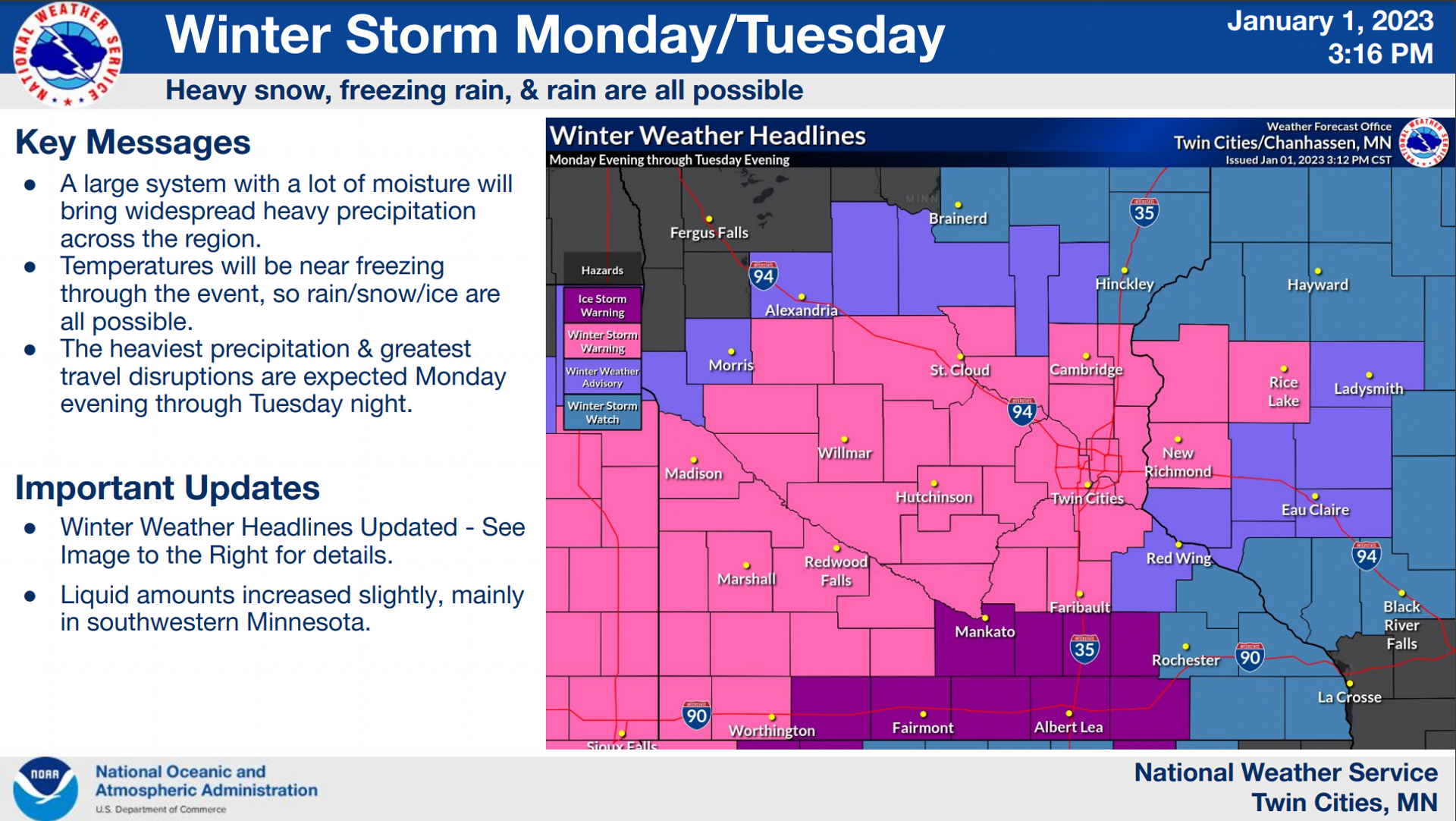 Winter storm and ice storm warnings issued in Minnesota - Bring Me The News