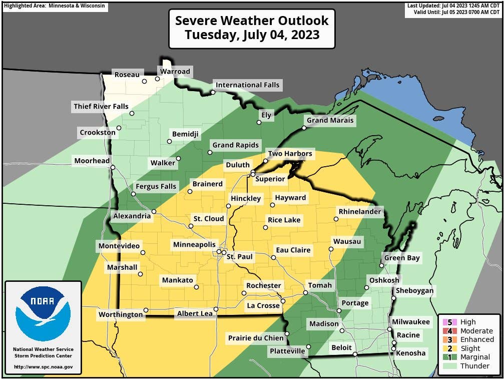 Fourth of July weather in Minnesota: 2 rounds of storms, some severe ...