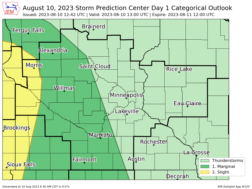 Supercell threat around Twin Cities Friday; severe storms west Thursday ...
