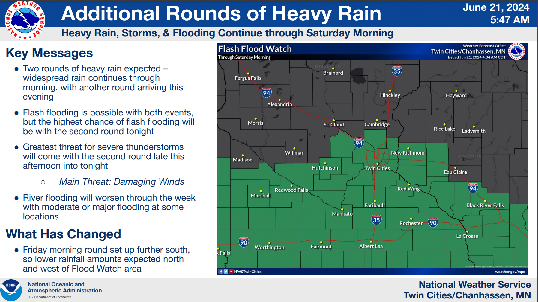 Relentless rain and storms target southern Minnesota as flood threat ...