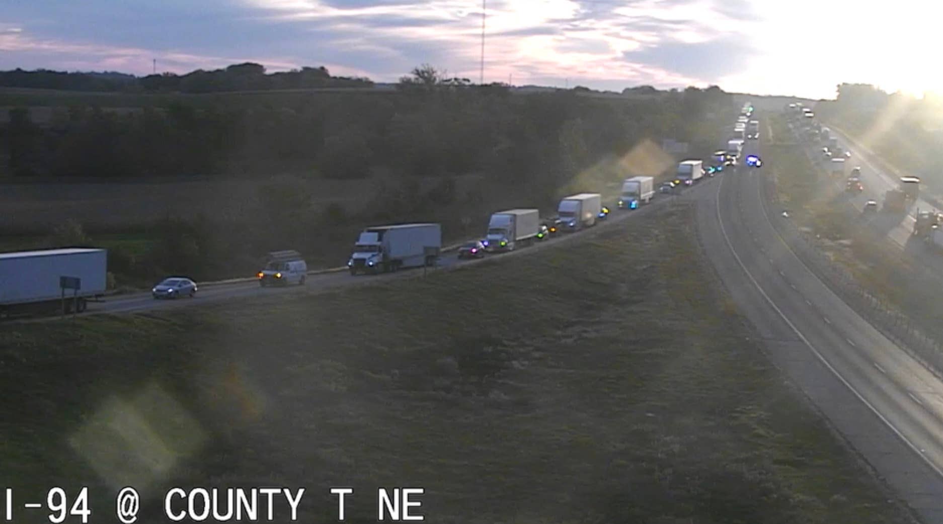 Fire shuts down westbound I-94 in western Wisconsin - Bring Me The News