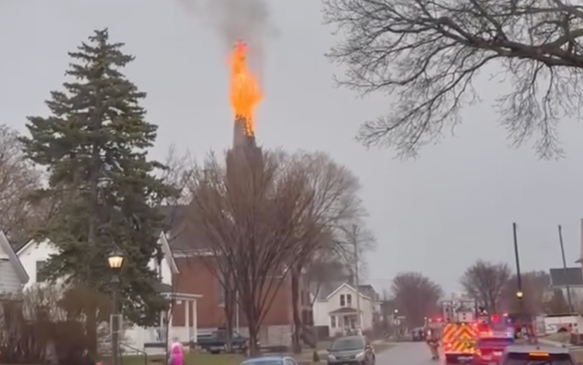 Burning church steeple in St. Paul blamed on lightning bolt - Bring Me ...