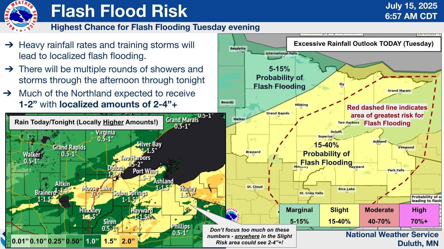 Torrential rain, flash flooding, large hail, damaging winds possible in ...