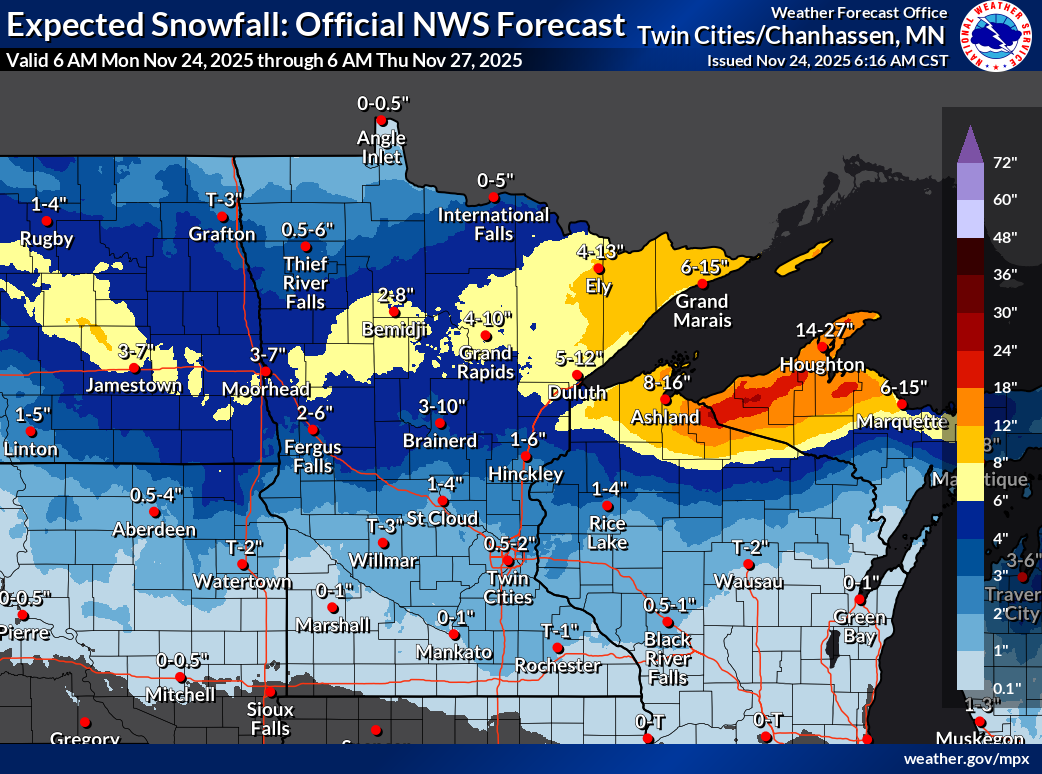 Winter storm watch expands south in Minnesota; up to 10 inches of snow ...