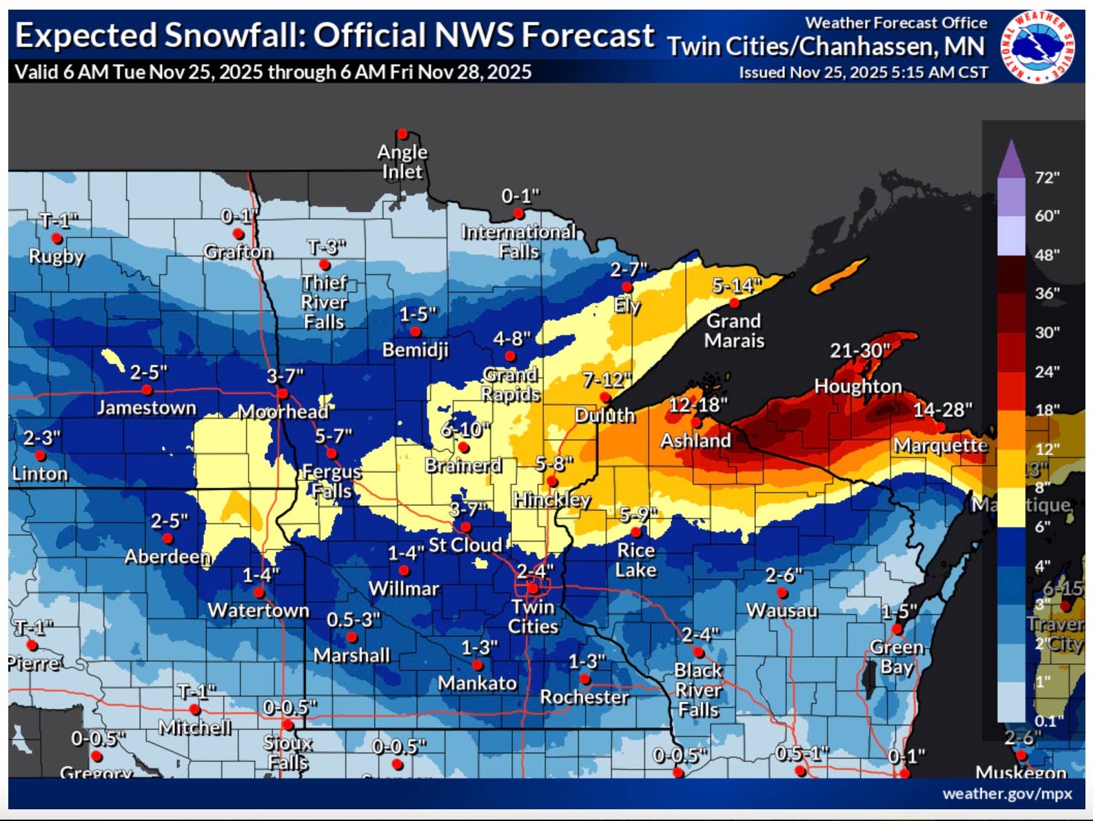 Winter storm warning expands to Twin Cities; expected snow totals ...