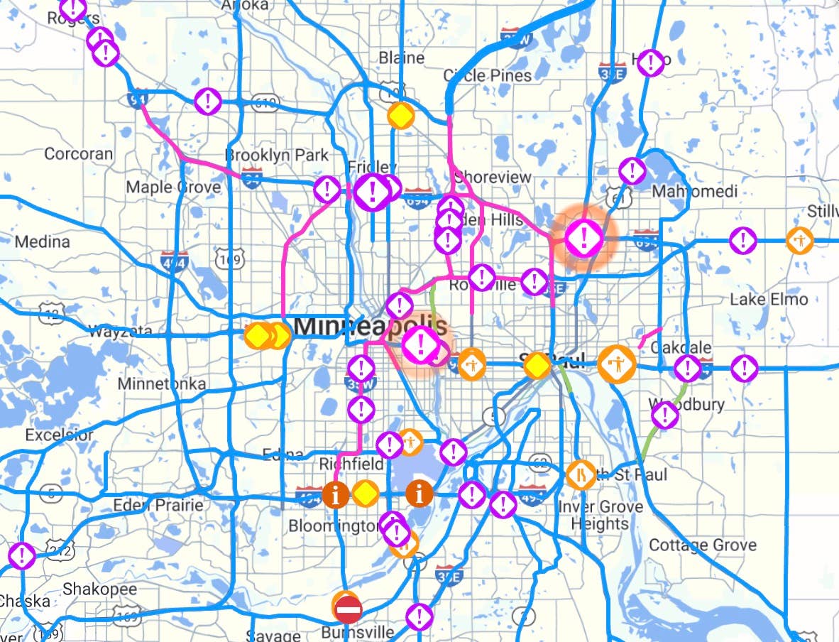 Persistent snow causing major problems on Twin Cities roads Friday ...