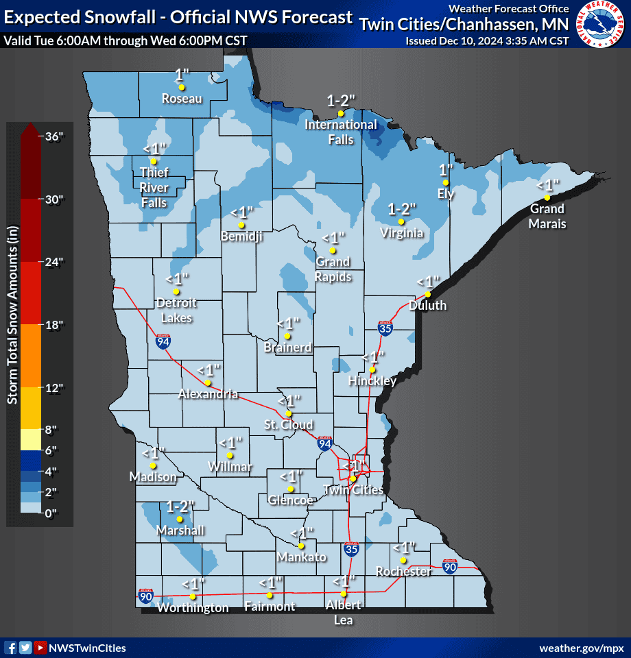 Light, accumulating snow expected in Twin Cities Tuesday evening ...