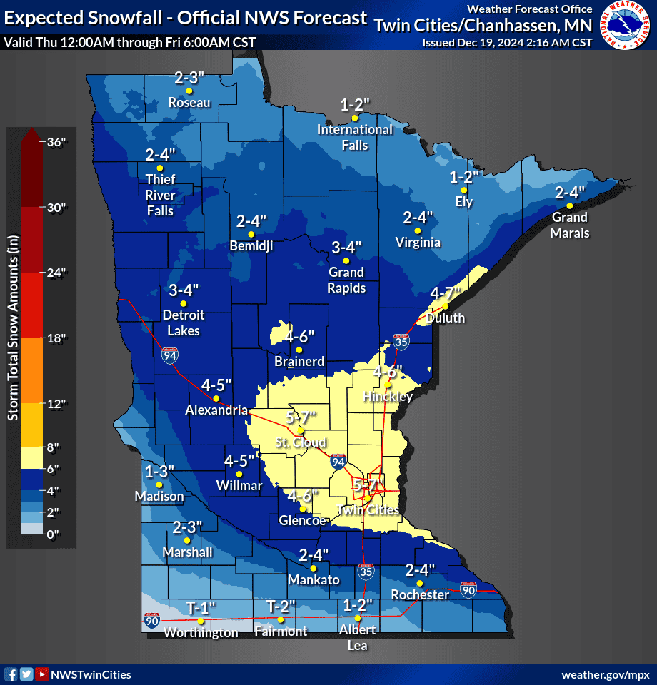 Winter storm warning: Heaviest snow in Twin Cities Thursday morning ...
