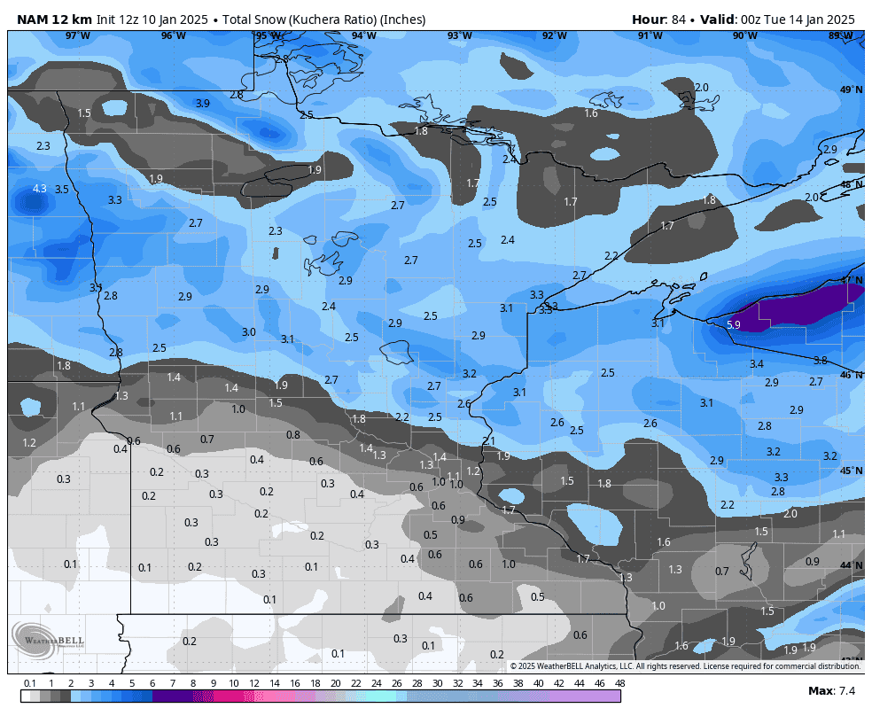 Where in Minnesota the weekend clipper is poised to drop the most snow ...
