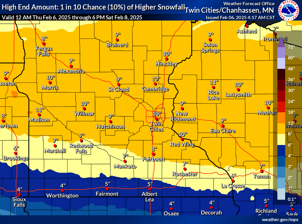 Up to 8 inches of snow possible in Twin Cities from Saturday winter ...