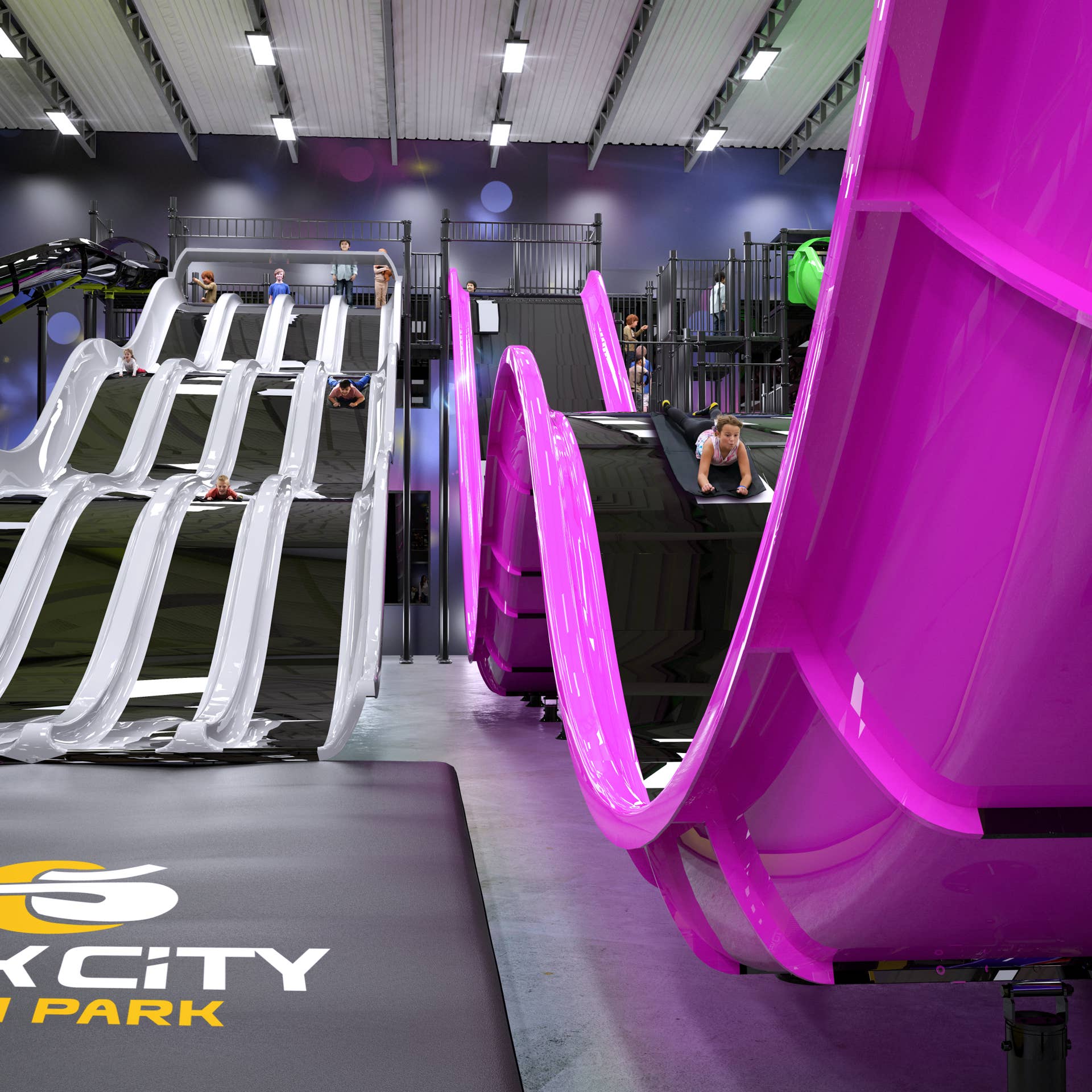 Slick City Action Park, an indoor park with 14 slides, will open first ...