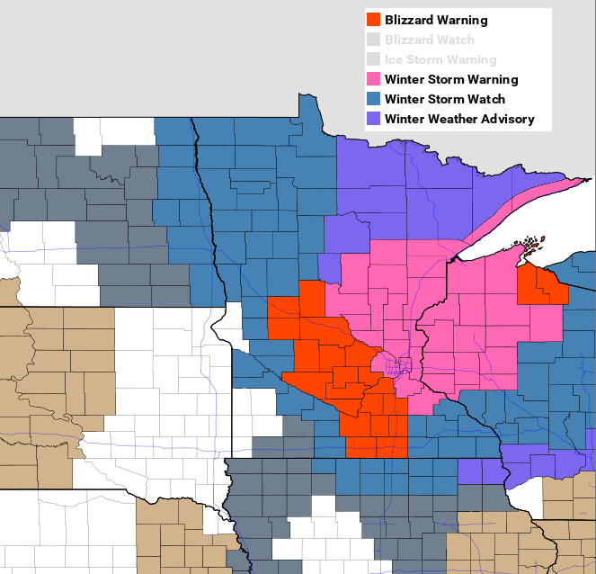 Winter storm warnings, blizzard warnings issued with snow set to hammer ...