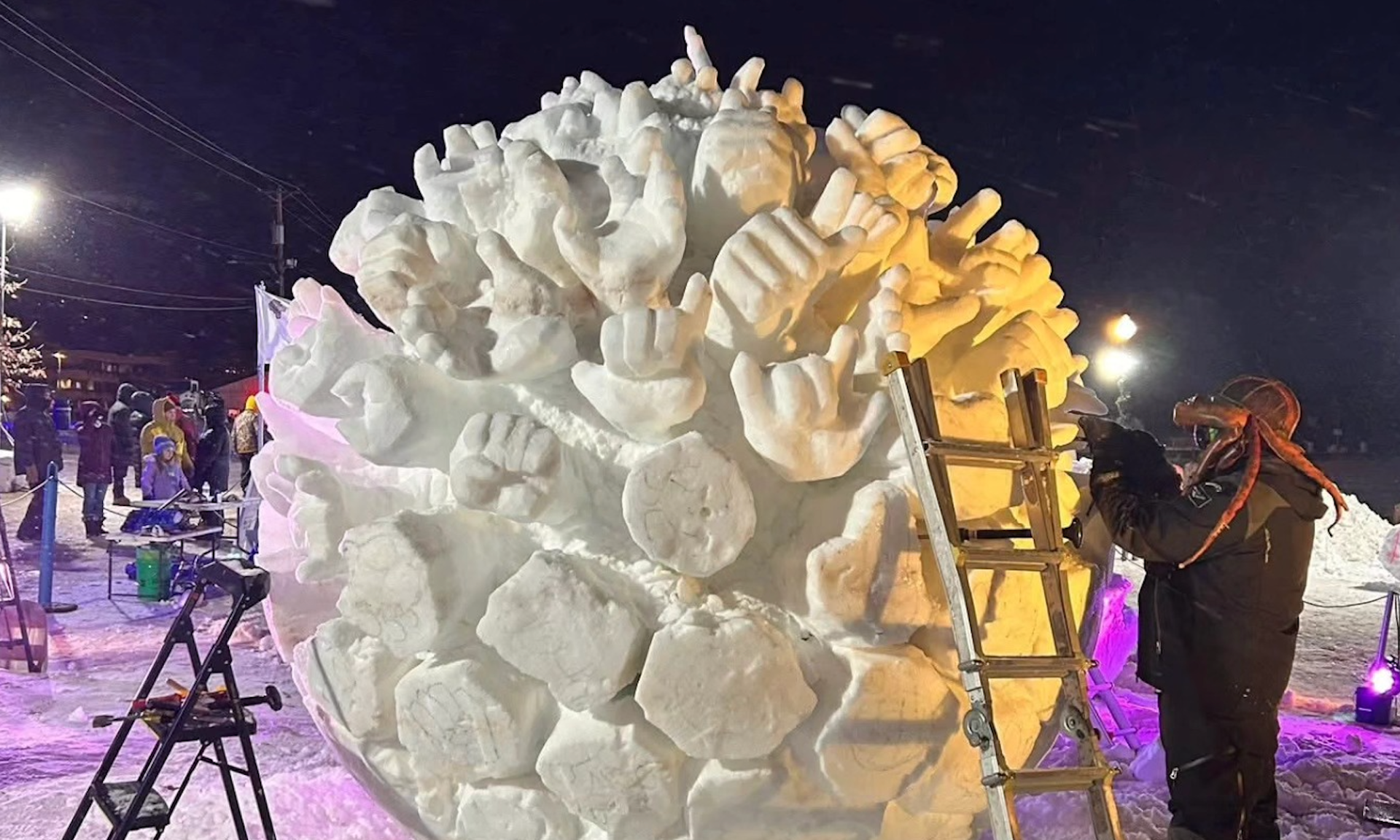 Entry in World Snow Sculpting Championship banned for anti-ICE ...