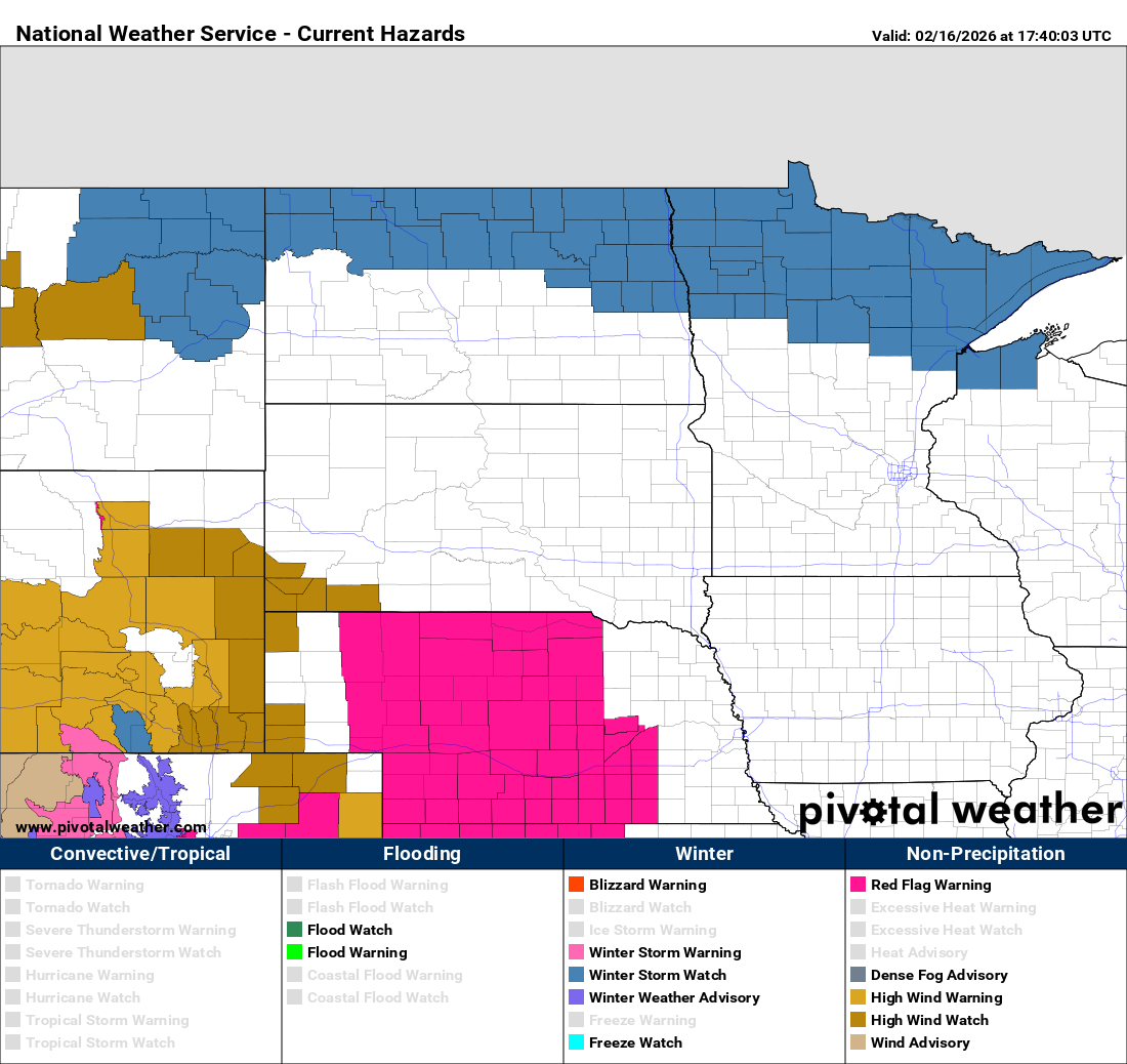 Winter storm watch: Up to 15 inches of snow in northern MN; Friday ...