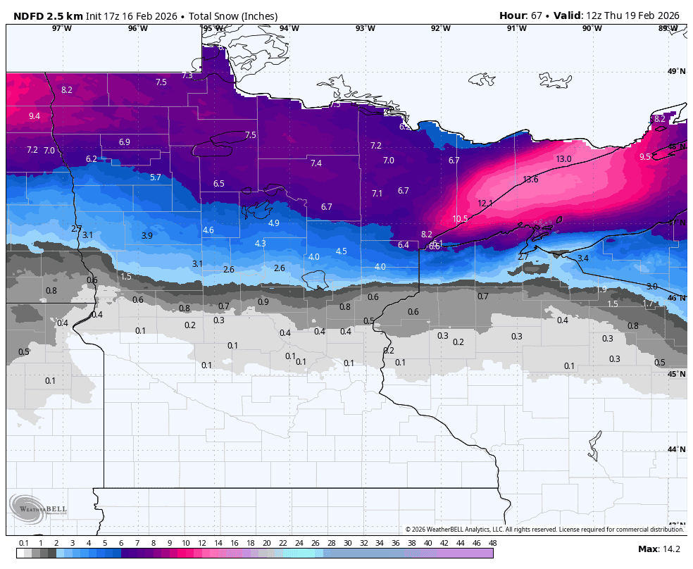 Winter storm watch: Up to 15 inches of snow in northern MN; Friday ...