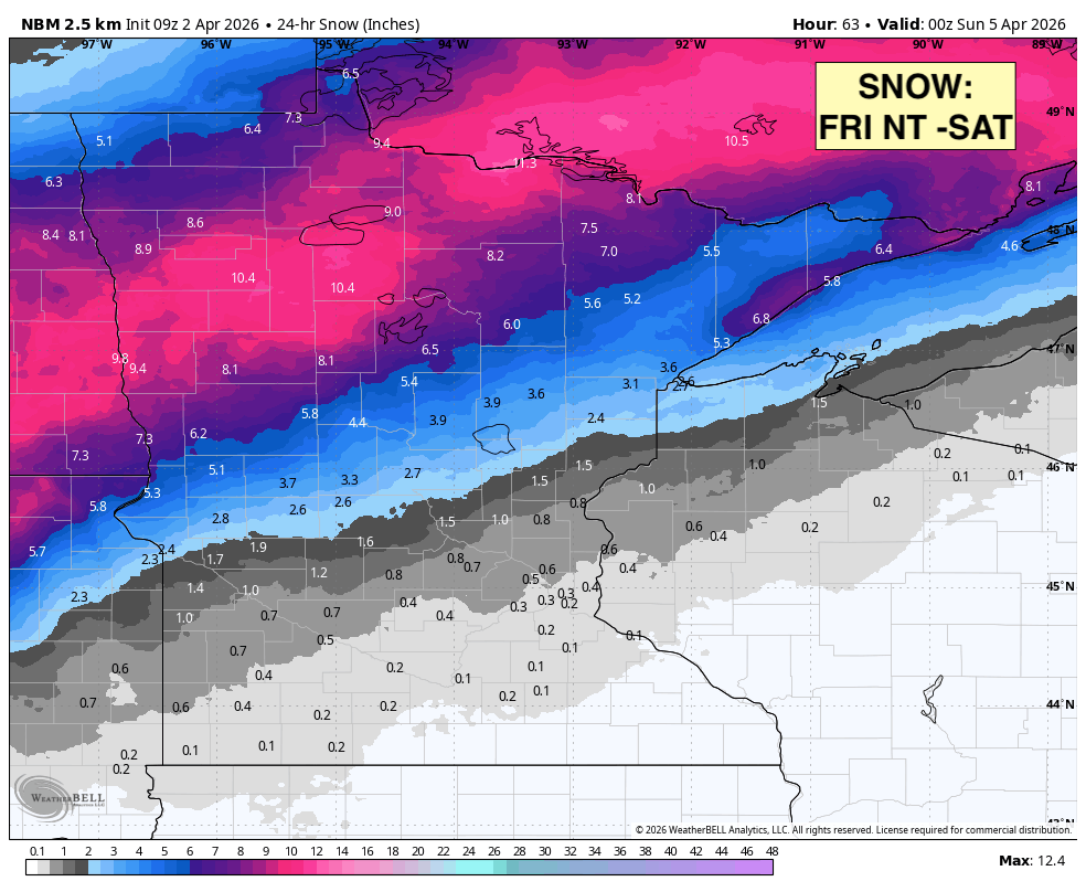 Winter storm waves could bring 12+ inches of snow to parts of Minnesota ...