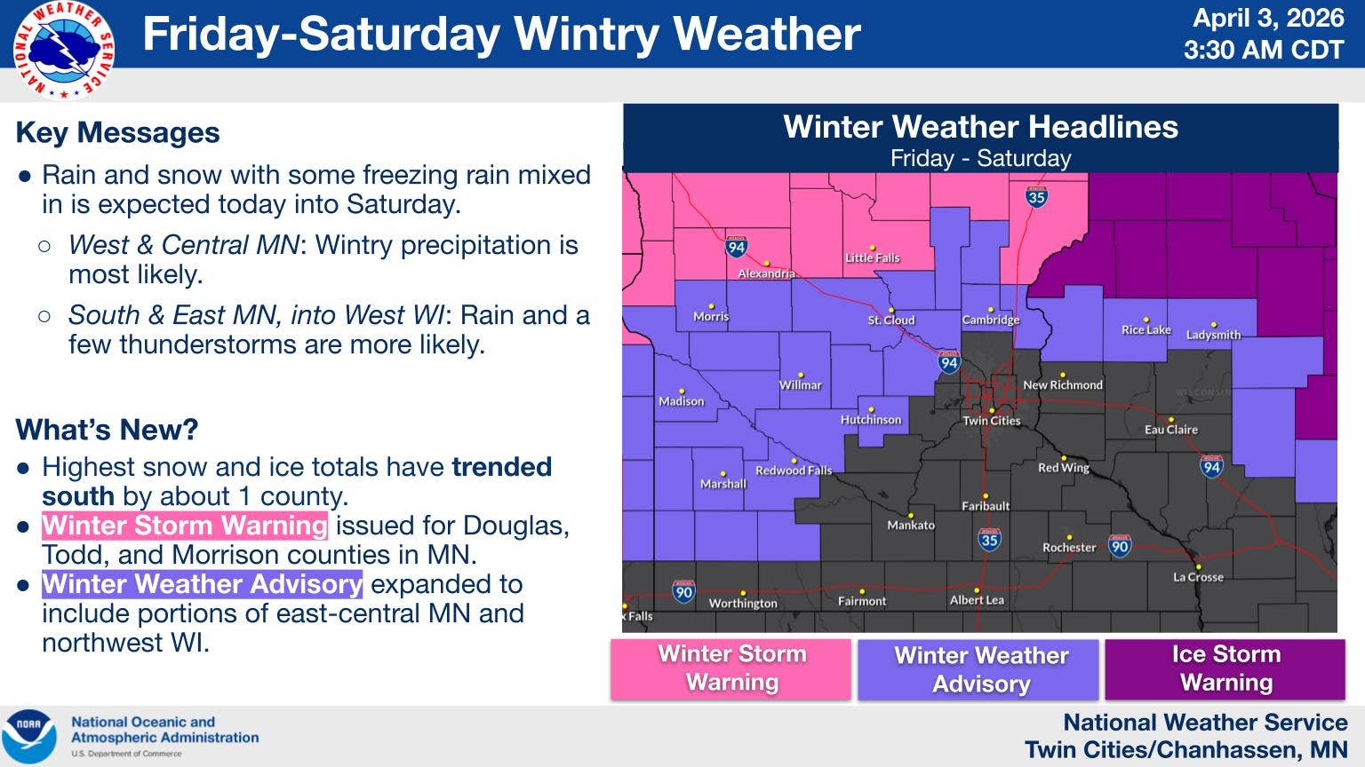 Winter storm warning shifts south; up to 12 inches of snow to hit half ...