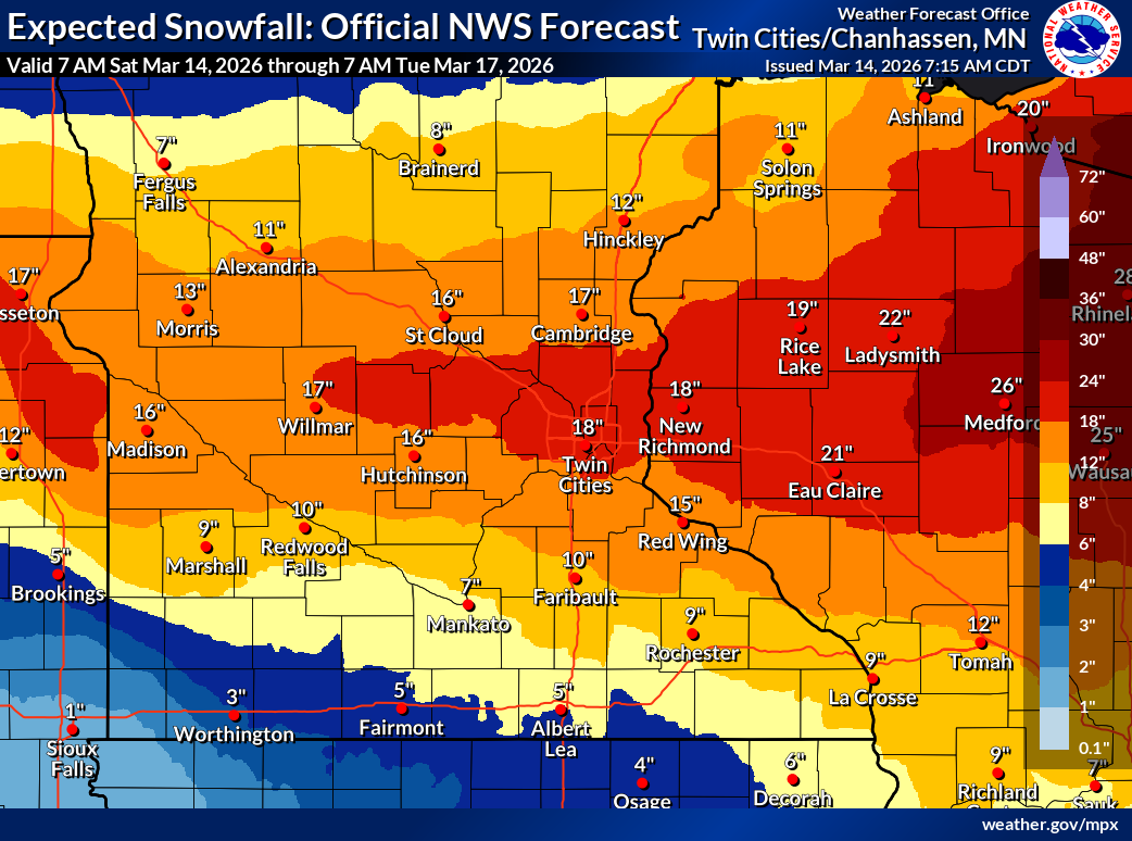 Twin Cities Snow Forecast - Bring Me The News