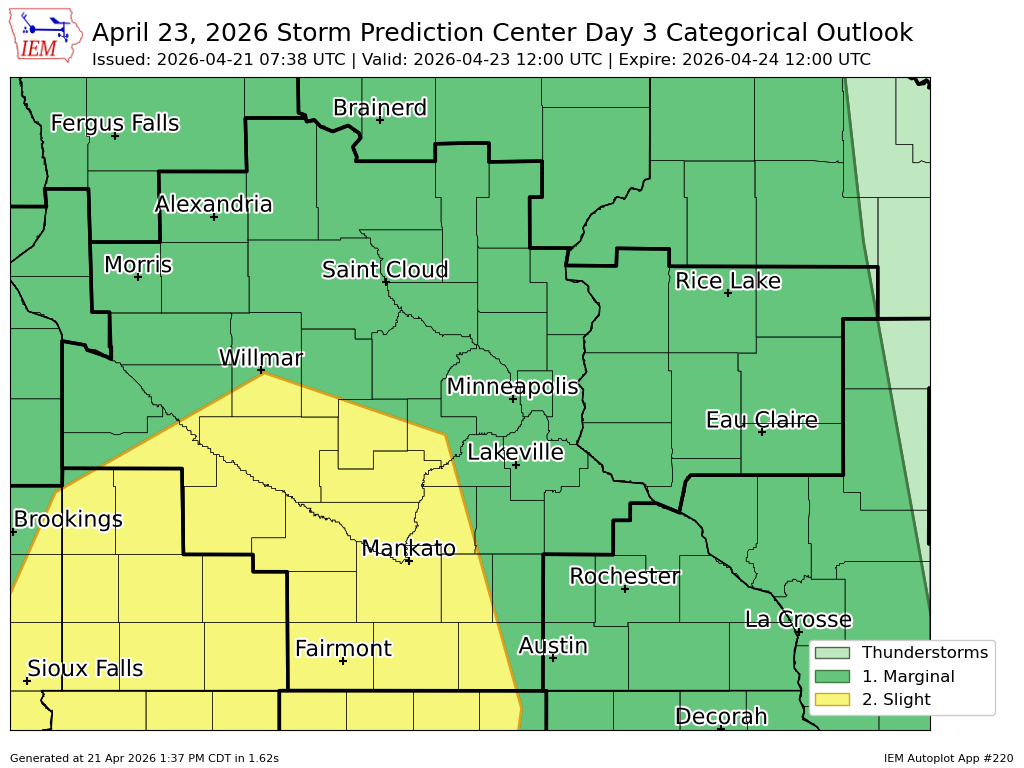 Thursday's severe weather threat in Minnesota coming into focus - Bring ...