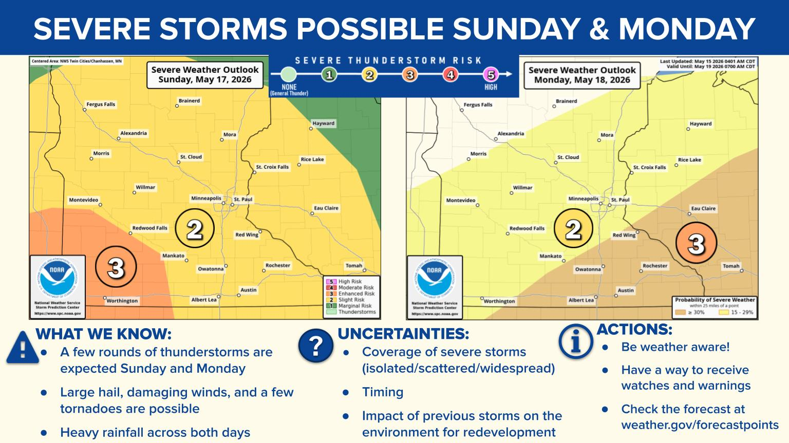 High-end severe weather threat looms over Minnesota Sunday and Monday ...