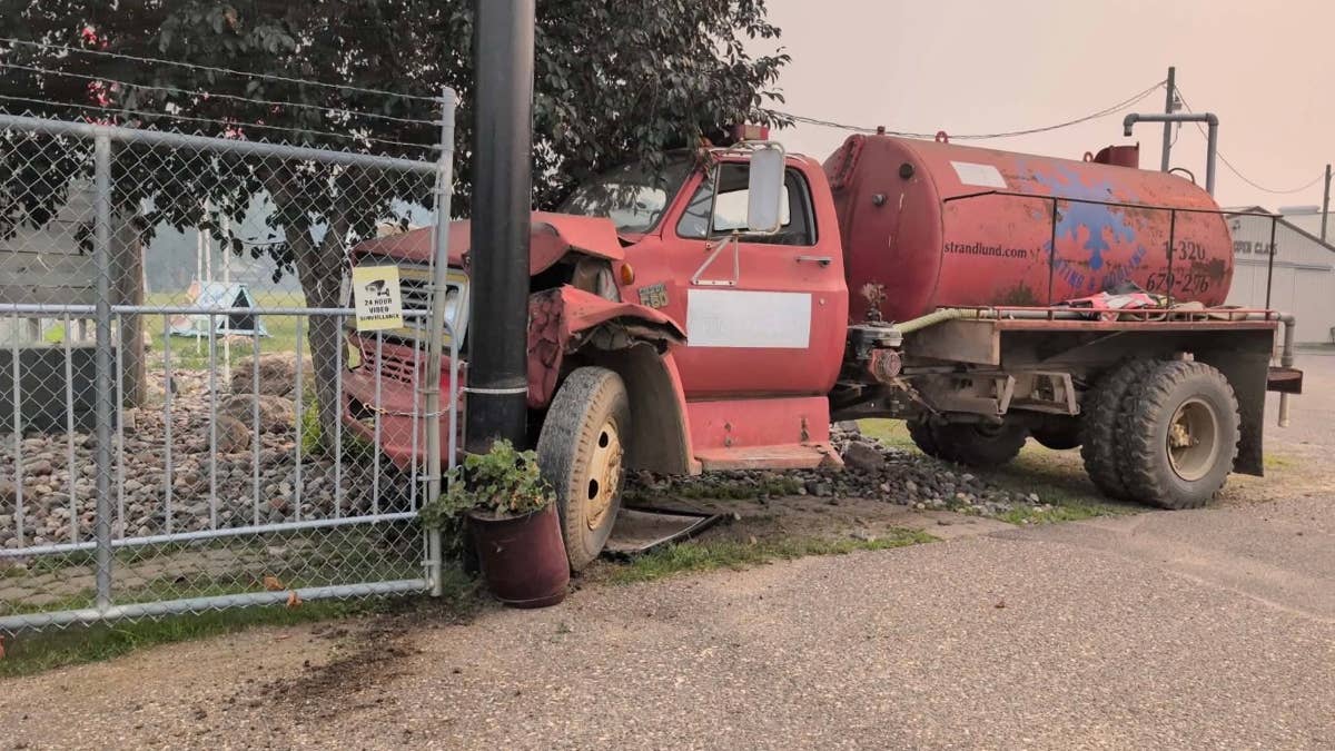Thief steals water truck at Mille Lacs County Fairgrounds, crashes into service gate