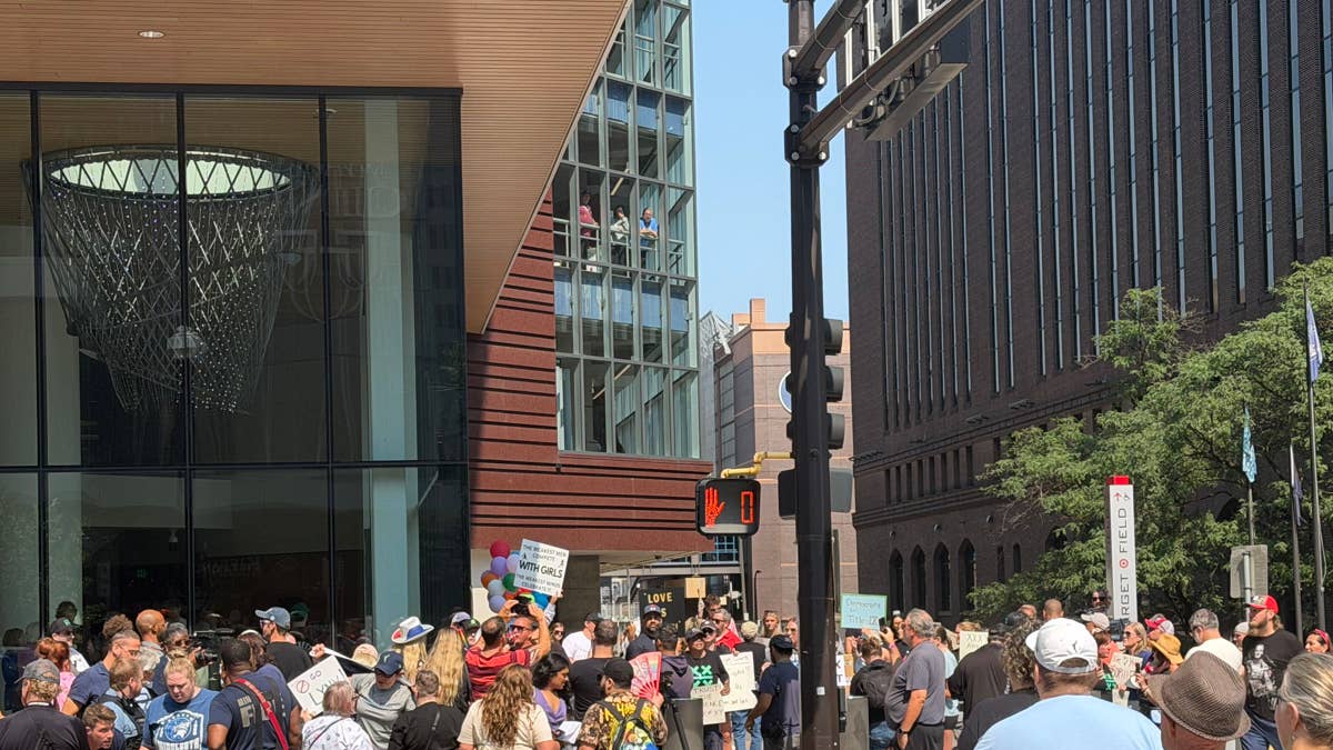 Protesters face off outside Target Center over Sophie Cunningham's trans stance