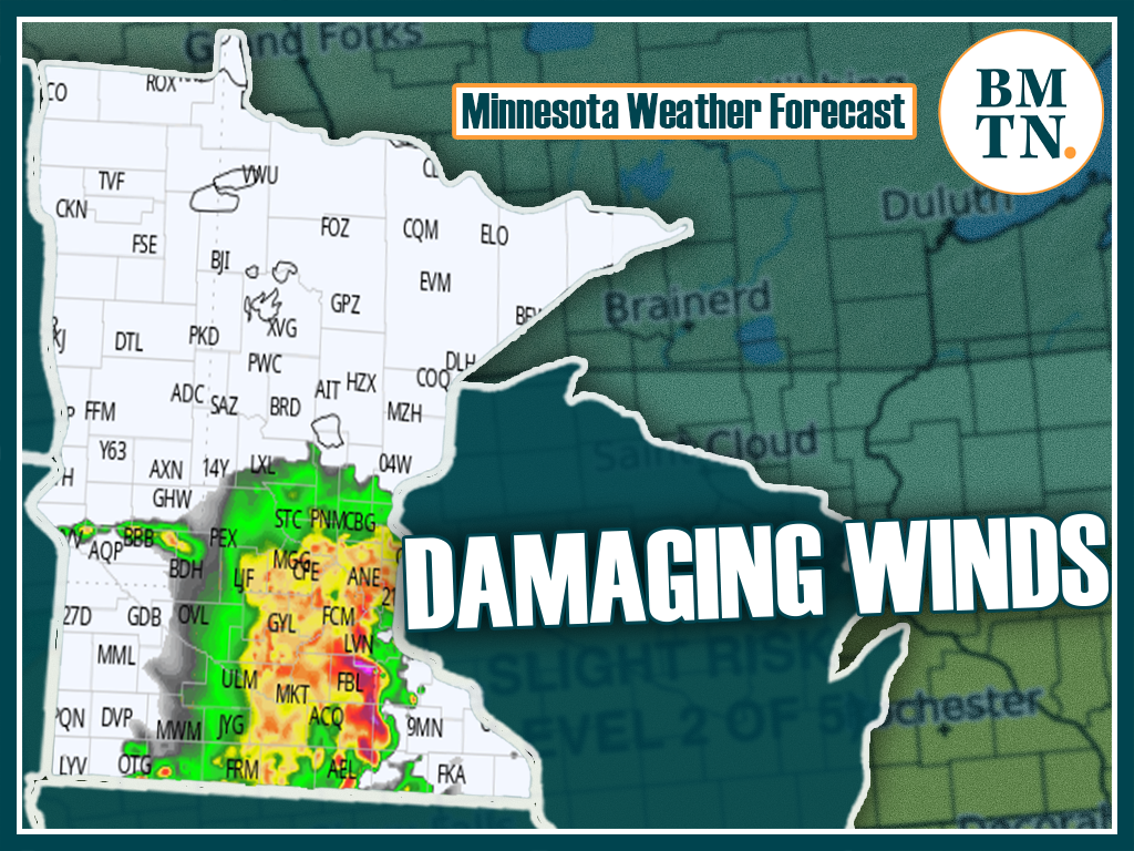 Damaging winds could rip through southern Minnesota overnight