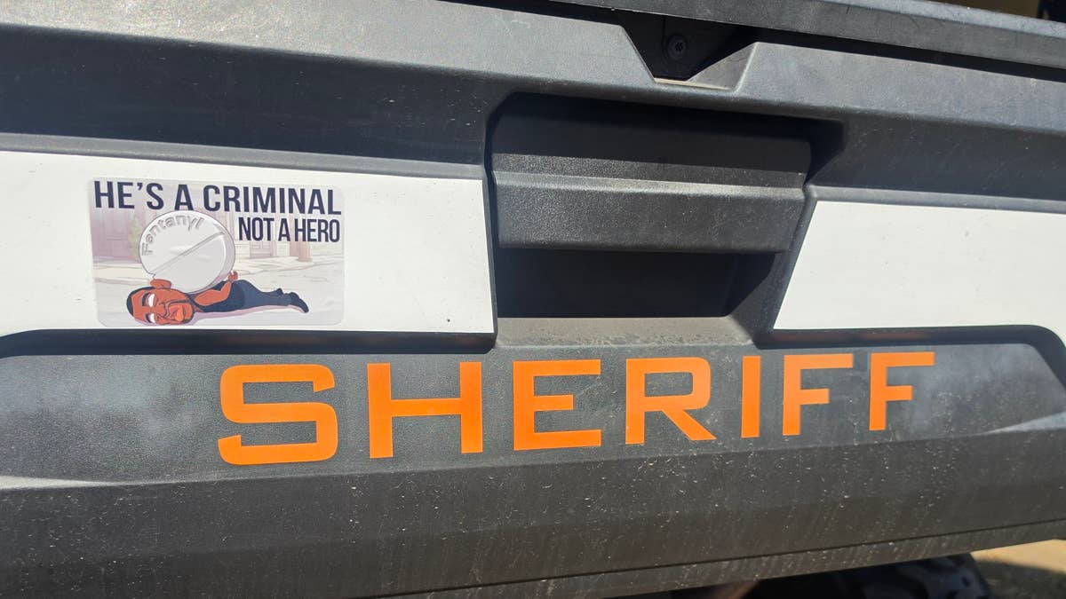 Sheriff: 'Sickening' sticker mocking George Floyd placed on squad vehicle by state fairgoer