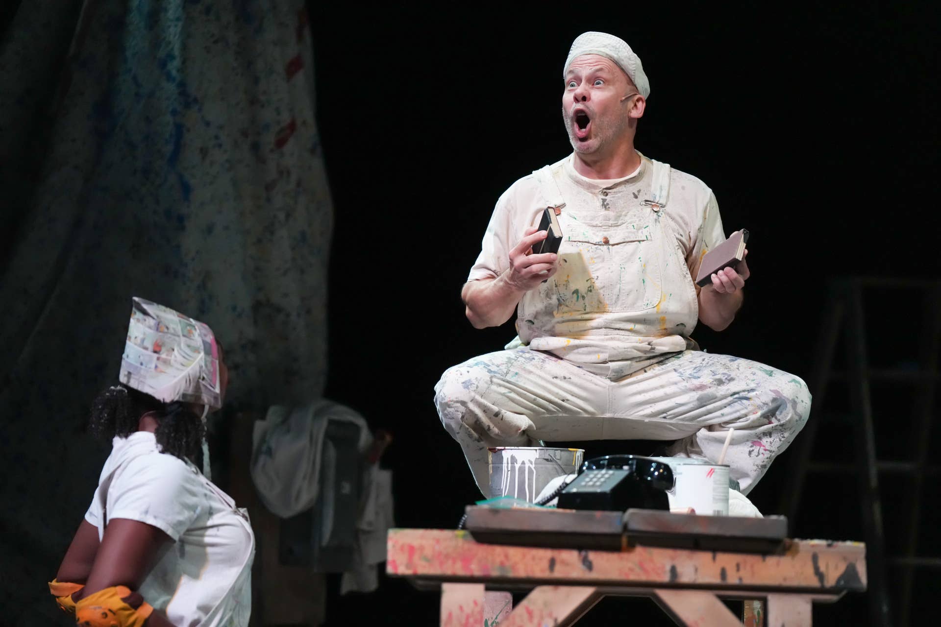 Antonisia Collins and Dean Holt in the Children’s Theatre Company production of "Pinocchio."