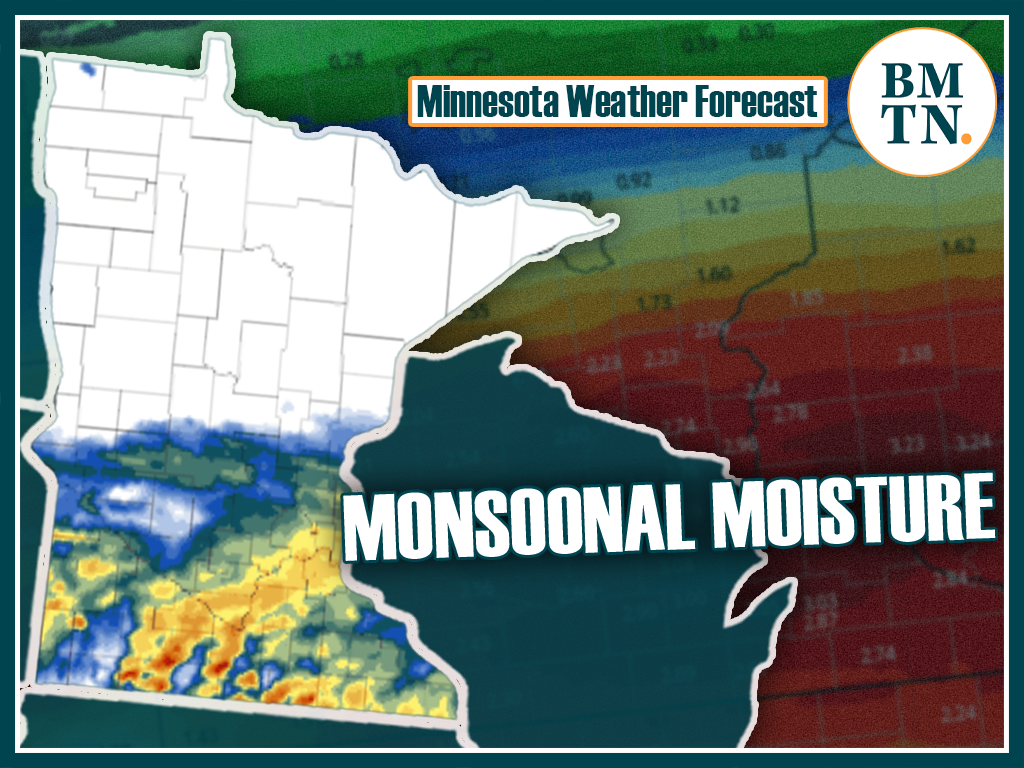 Monsoonal moisture moving in for Friday soaking showers